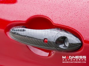 Alfa Romeo Giulia Exterior Door Handle Cover Set - Carbon Fiber - White Candy